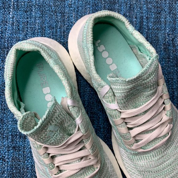 Adidas Pureboost Go Clear Mint Lace Up Low Top Running Shoes - Picture 3 of 8